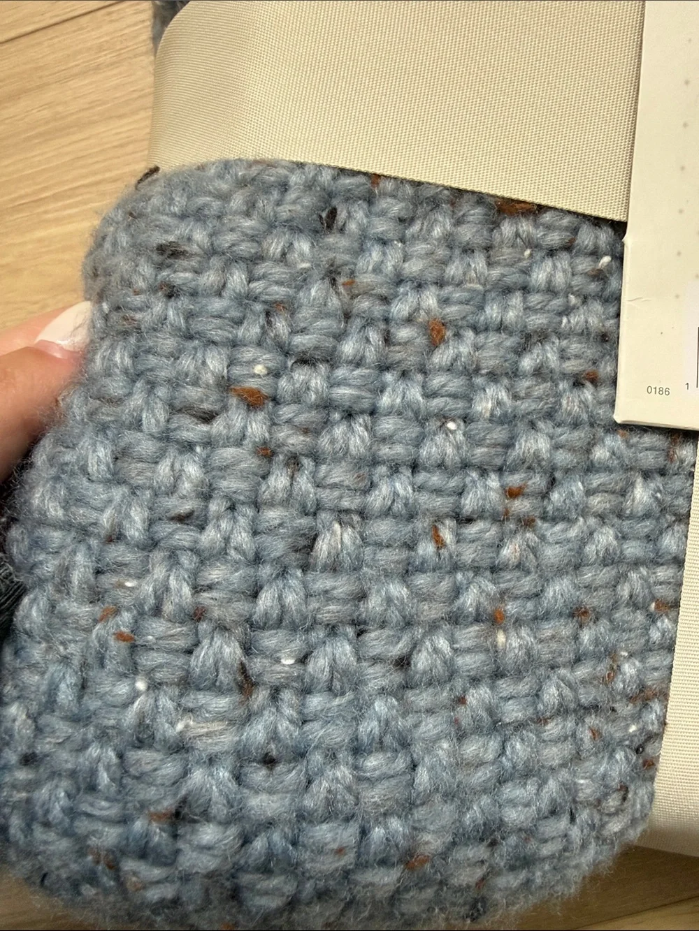 NEW- Threshold Marled Knit Throw Blanket in Blue